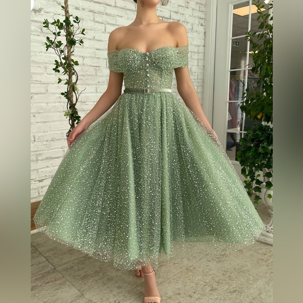 Teuta Matoshi Mint Frost Midi Dress